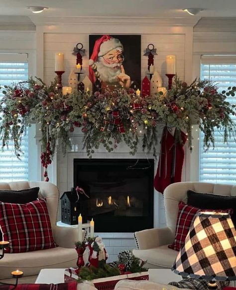 Cozy Christmas Decor, Christmas Fireplace Decor, Christmas Decor Inspiration, Christmas Mantel Decorations, Christmas Mantle, Christmas Fireplace, Christmas Mantels, Diy Christmas Decorations, The Fireplace