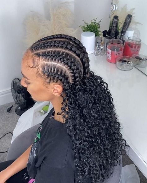 Weave Hairstyles Braided, Black Ponytail Hairstyles, Curly Weaves, African Hair Braiding Styles, Braided Cornrow Hairstyles, Quick Braided Hairstyles, Protective Hairstyles Braids, Feed In Braid, Pretty Braided Hairstyles