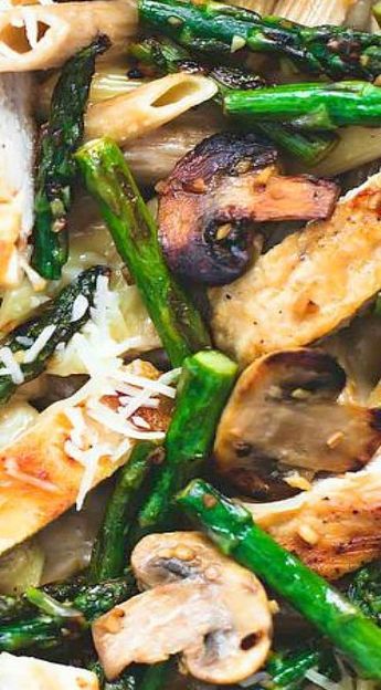 Chicken Mushroom Asparagus Pasta, Asparagus Mushroom Chicken, Obesity Help, Chicken And Asparagus, Spring Pasta, Chicken Mushroom Recipes, Asparagus And Mushrooms, Chicken Skillet, Chicken Mushroom