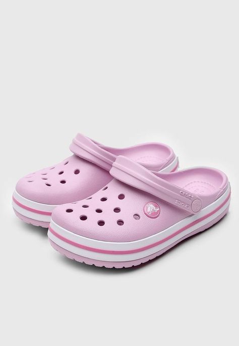 Crocband Crocs, Crocs Aesthetic, Crocband Clog, Crocs Fashion, Pink Crocs, Dr Shoes, Crocs Crocband, Hello Kitty Items, Pretty Shoes