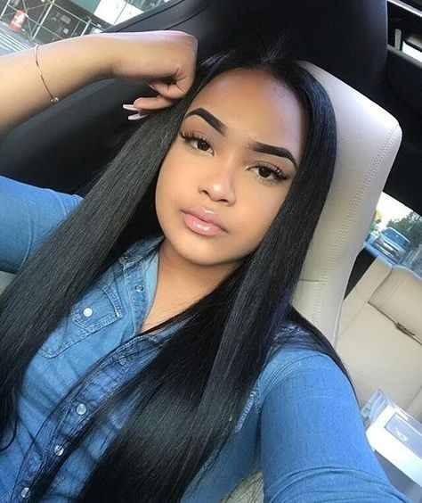 brazilian straight hair 3 bundles virgin unprocessed human hair weave Brazilian Straight Hair Weave, Straight Weave Hairstyles, 100 Human Hair Extensions, Brazilian Straight Hair, Hair Laid, Black Girls Hairstyles, What You See, Human Hair Extensions, Straight Hair