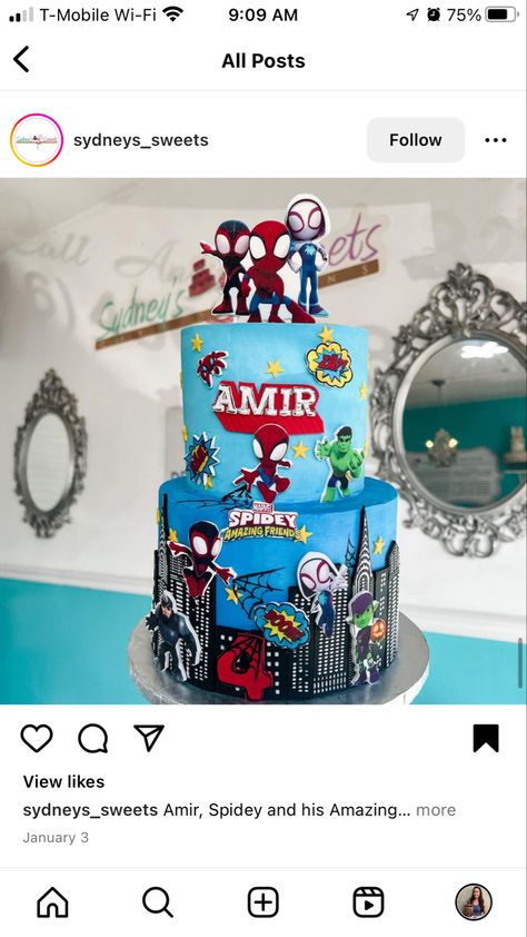 Spidy And Friends Cake Birthday Boys, Spiderman And His Amazing Friends Cake, Spider And Friends Cake, Spidey Cake Ideas, Spidey And His Amazing Friends Cake, Spidey And Friends Cake, Spidey Cake, Spidey Party, Friends Birthday Cake