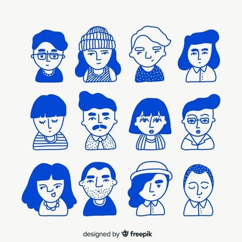 Simple Face Illustration, People Avatar, Flower Body Art, Drawn People, Avatar Illustration, Doodle People, Regnul Animal, Face Illustration, Cartoon Faces