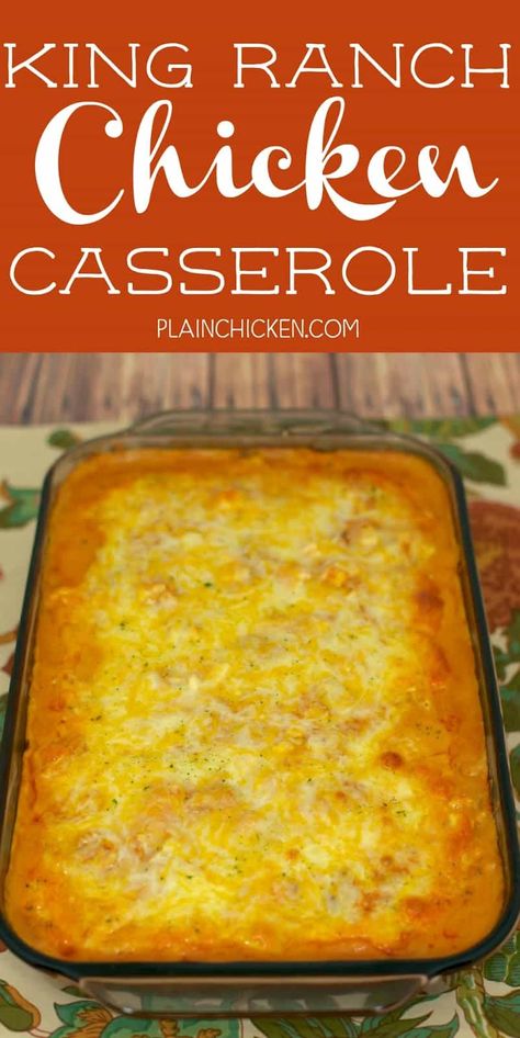 Mushroom Salsa, Chicken Cream Of Mushroom, King Ranch Casserole, King Ranch Chicken Casserole, Chicken Casserole Dinners, Recipes Using Rotisserie Chicken, King Ranch Chicken, Cracker Chicken, Ranch Chicken Casserole