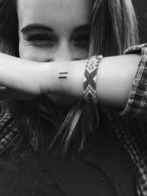 Equal Sign Tattoo, Equality Tattoos, Equal Sign, Bea Miller, Sign Tattoo, Stick N Poke Tattoo, Cosmetic Tattoo, Poke Tattoo, Symbol Tattoos