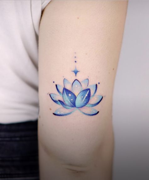 Color Lotus Tattoo, Green Lotus Flower Tattoo, Yellow Lotus Flower Tattoo, Colorful Lotus Tattoo, Colour Lotus Tattoo, Lotus Flower Tattoo Color, Blue Lotus Flower Tattoo, Lotus Tattoo Colorful, Blue Purple Lotus Flower Tattoo