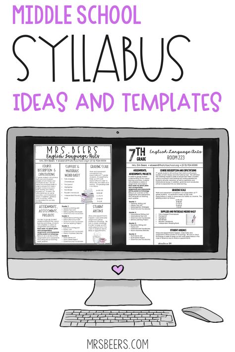 Creating a middle school syllabus shouldn’t be hard, but it always ends up taking along time for me! Middle School Syllabus, Maths Syllabus, Syllabus Template, Class Syllabus, Middle School Science Classroom, Arts Classroom, Middle School Language Arts, Ela Classroom, Language Arts Classroom