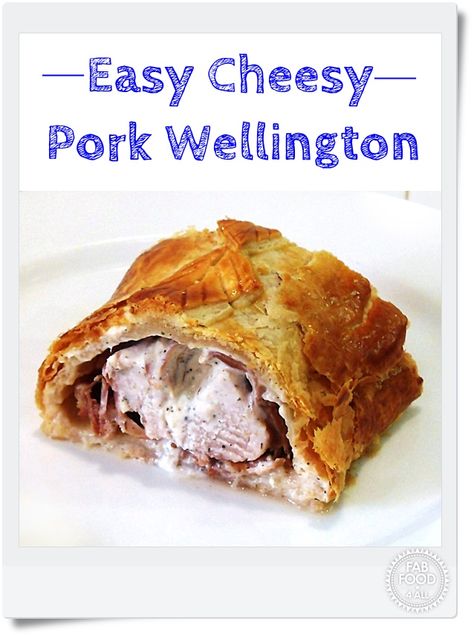 Pork Wellington Recipe, Meatball Wellington, Pork Fillet Recipes, Pork Wellington, Wellington Food, Garlic Cream Cheese, Banquet Food, Wellington Recipe, Pork Wraps