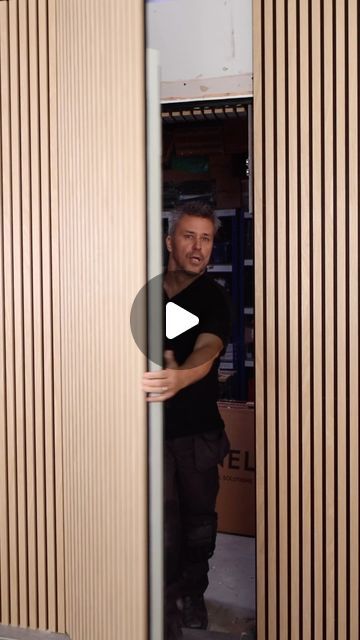 Walls and Floors on Instagram: "How to Create a Hidden Panelled Door 👀  Want to create a seamless ‘hidden door’ effect in your home? Here @mrandmrsdiytv shows you exactly how with our Trepanel wood slat panels! Let us know if you have any questions below…  📹 Trepanel Oak - currently 25% off  Save for later inspo 💾  #woodpanelling #howto #howtodiy #diy #panelling #woodslatwall #walldecor #wallpanelling #interiordesign #hiddendoor #fyp" Hidden Wall Panel Door, Panelled Wall With Hidden Door, Panel Wall Hidden Door, Acoustic Panel Hidden Door, Vertical Wood Slat Wall Hidden Door, Wood Panel Hidden Door, Hidden Door With Paneling, Secret Panel Door, Accent Wall Hidden Door