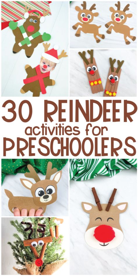 Reindeer Craft Toddler, Simple Reindeer Craft, Easy Reindeer Crafts For Kids, Reindeer Activities For Toddlers, Reindeer Activities Preschool, Reindeer Crafts Preschool, Popsicle Stick Reindeer, Reindeer Crafts For Kids, Reindeer Activities