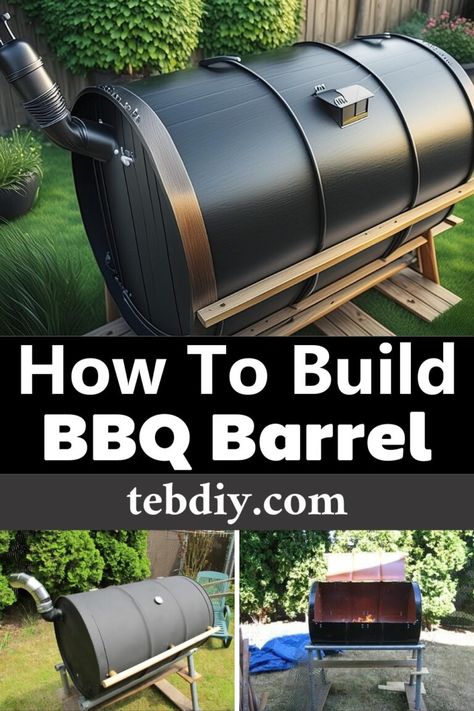 How To Build Your Own BBQ Barrel Step By Step Bbq Diy Ideas, 55 Gallon Drum Ideas, Build Your Own Smoker, Oil Drum Bbq, Bbq Spit, Barrel Grill, Barrel Bbq, Barrel Smoker, Kites For Kids