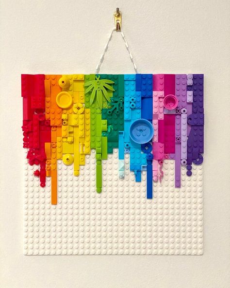 Aesthetic Lego, Deco Lego, Lego Wall Art, Lego Diy Crafts, Lego Letters, Lego Flowers, Art On The Wall, Lego Mosaic, Lego Challenge