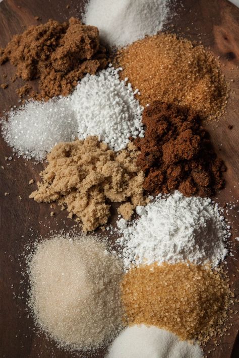 How well do you know your sugar varieties? What’s the difference between turbinado and demerara? Is caster sugar the same as powdered sugar? From white sugar to cane sugar to rich brown sugar, here are 11 sugar varieties you need to know, plus our favorite ways to use them. When you think about sugar, the first thing that probably comes to mind is sweetness. And while it does sweeten baked goods, savory dishes, and drinks, the uses for sugar are many. Baking School, How To Make Icing, Turbinado Sugar, S'mores, Think Food, Irish Coffee, Caramel Flavoring, Different Kinds, Confectioners Sugar