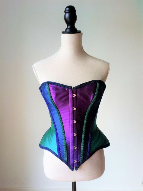 Corset Fairy Costume, Fairy Costume Corset, Corset Vampire, Steampunk Corset For Festival, Multicolor Sleeveless Corset, Green And Black Corset, Summer Purple Corset, Corset Fairy, Black And Purple Corset