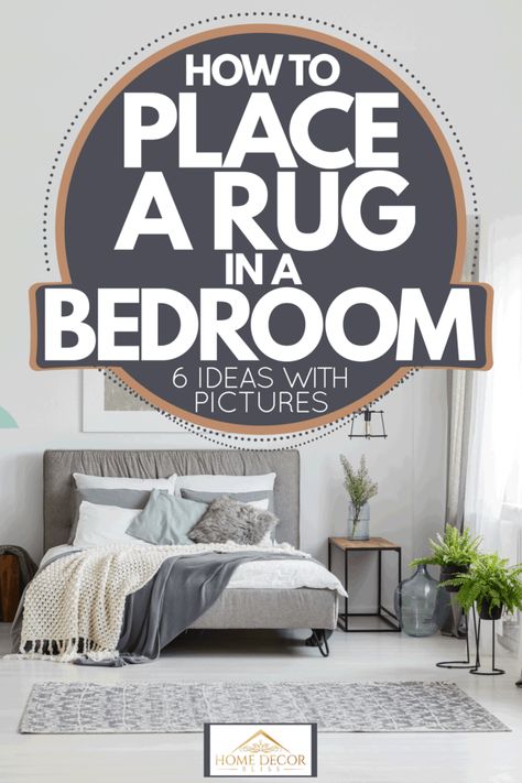 Bed Carpet Placement, Rug By Bedside, Rugs Small Bedroom, Master Rug Ideas, Bedroom Rug Placement King Runners, Carpet Over Carpet Ideas Bedroom, 5x8 Rug Under King Bed, How To Use Rugs In Bedroom, Carpets In Bedrooms Ideas