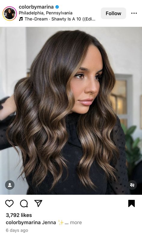 Brunette Hair Colour, Brunette Balayage Hair Olive Skin, Espresso Martini Brunette Hair, Rich Brunnet Hair, Expensive Burnett Hair, Latte Brunnet Hair, Cherry Brown Hair, Sunkissed Hair Brunette, Dark Brown Hair Balayage