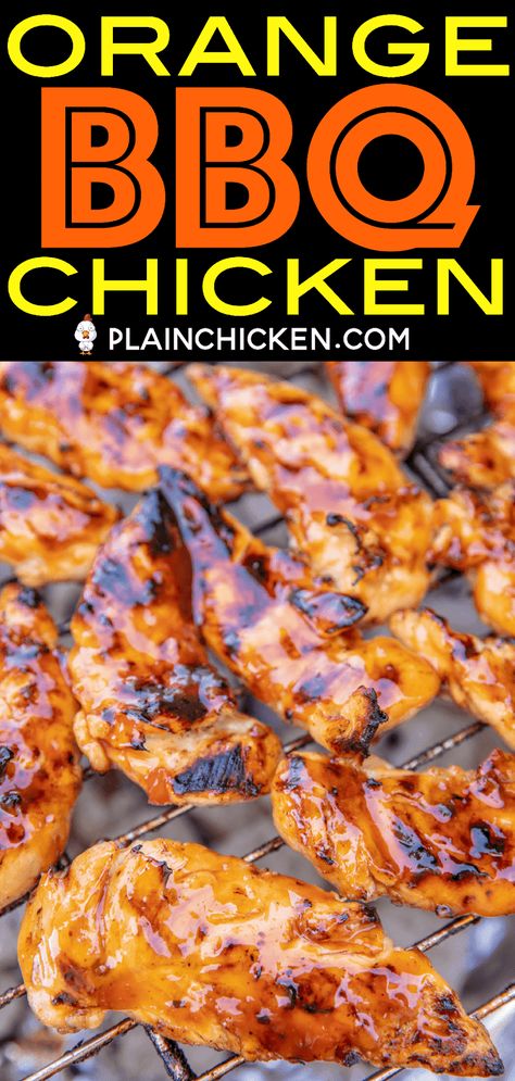 East Grill Meals, Grilled Orange Chicken Recipe, Recipes To Use Up Orange Juice, Orange Grilled Chicken Recipe, Orange Bbq Chicken, Orange Bbq Sauce, Orange Juice Recipes Food, Best Chicken On The Grill Recipe, Recipes That Use Orange Juice