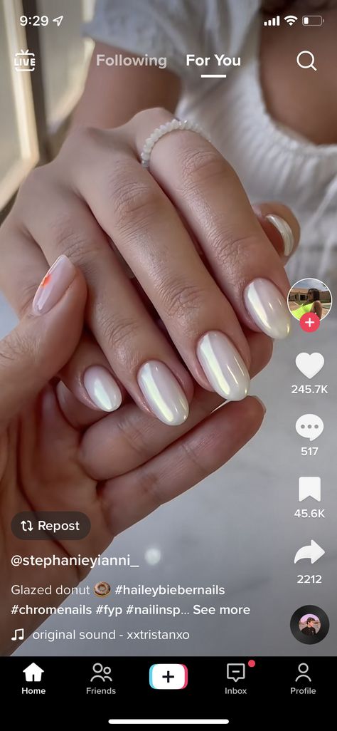 Cutesy Nails, Grad Nails, Wedding 101, White Gel Nails, Bridal Nail, Milky Nails, Simple Gel Nails, Nails Homecoming, Homecoming Nails Acrylic