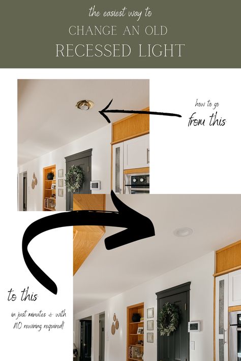 An Easy + Inexpensive Way to Replace your Old Recessed Lights with No Rewiring - Making it in the Mountains Recessed Lights, Light Scattering, Recessed Light, Budget Decorating, All Of The Lights, Retro Fits, Small Budget, Cozy Room, Decorating On A Budget