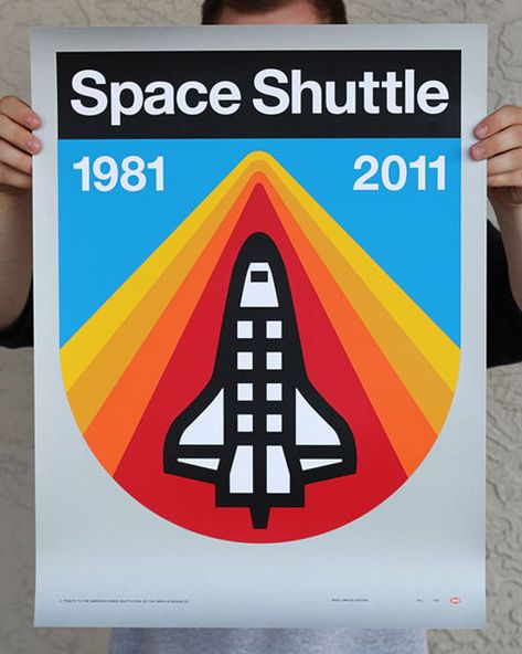 Retro space shuttle posters are out of this world | Posters | Creative Bloq Retro Space Posters, Aaron Draplin, Draplin Design, Computer Design, Retro Graphic Design, Space Poster, Inspirational Posters, Badge Design, Retro Logo