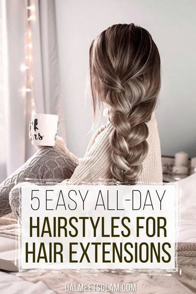 If you wear hair extensions, enjoy the ability to change your hairstyle at a moment’s notice with these 5 amazing hairstyles for hair extensions! #hairextensions #clipinhairextensions #hairstyleswithhairextensions #loosemessybun #braidedponytail #lowbun #hairbun #doublefrenchbraids Extensions Hairstyles How To Style, 20 Inch Hair Extensions Styles, Styling Hair With Extensions Tutorials, Hair Extension Curls, Layered Extensions Medium, 2 Rows Of Hair Extensions, Gym Hairstyles With Extensions, Styling With Extensions, How To Wear Your Hair Up With Extensions