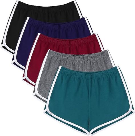 URATOT 5 Packs Soft Comfy Booty Shorts for Women Cotton Yoga Sports Workout Short Athletic Gym Lounge Dolphin Shorts at Amazon Women’s Clothing store Gym Lounge, Summer Activewear, Summer Athletic, Womens Yoga Clothes, Workout Short, Yoga Short, Yoga Outfits, Outfit Yoga, Dolphin Shorts