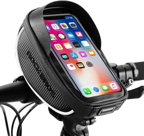 Waterproof High sensitive cell phone case made of TPU which convenience for you to operate on the phone with bag while protecting your phones securely on the handlebar Bike Bags Handlebar, Bike Frame Bag, Phone Case Holder, Comfort Bike, Bike Racks, Handlebar Bag, Bike Handlebars, Frame Bag, Bike Bag