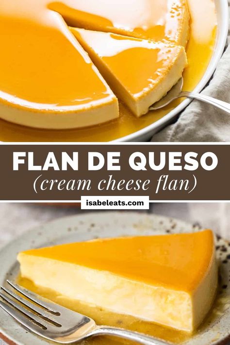 Flan De Queso Puerto Rico Recipes, Cheesecake Flan Recipe, Cream Cheese Flan Recipe, Puerto Rican Flan, Cheese Flan Recipe, Cheesecake Flan, Cream Cheese Flan, Cheese Flan, Flan Recipe Easy