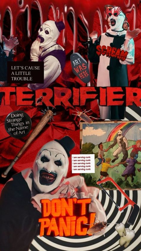 Terrifier Clown Wallpaper, Clown Art Aesthetic Wallpaper, Terrifier Background, Horror Movie Background Wallpapers, Terrifier 2 Wallpaper, Terrifier Wallpaper Iphone, Terrifier Aesthetic, Sienna Terrifier, Terrifier Nails