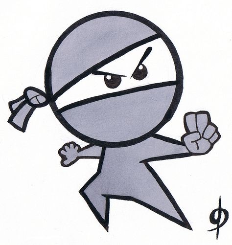 Easy Ninja Drawing, Ninja Drawing Easy, Ninja Painting, Ninja Sketch, Drawing Ninja, Ninja Drawing, Cool Drawings For Kids, Sketch Simple, Cool Easy Drawings