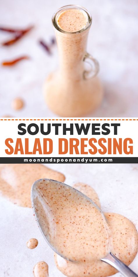 Looking for simple condiment recipes? Learn how to make this best Southwest salad dressing! It's an easy salad dressing that's rich, creamy, and flavorful to throw together, and it tastes amazing! It's so good! Enjoy! Southwest Salad Dressing Recipe, Southwest Salad Dressing, Southwest Salad Recipe, Southwest Dressing, Healthy Dressings, Yum Salad, Taco Salad Dressing, Southwestern Salad, Easy Salad Dressing Recipes