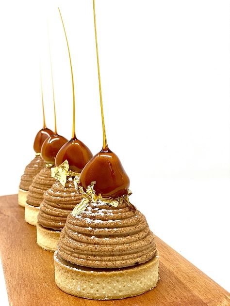 Mont Blanc Tarte by Christophe Toury - Pastry Arts Magazine Mount Blanc Dessert, Mont Blanc Dessert Recipe, Modern French Pastry, Mont Blanc Tart, Mont Blanc Recipe, Chestnut Dessert, Molded Desserts, French Pastries Art, Fancy Pastry