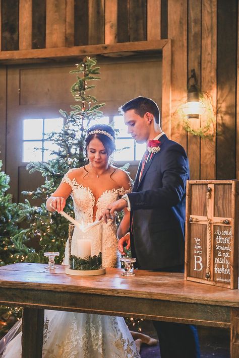 Unity Ceremony Candle Ideas, Winter Wedding Unity Ideas, Christmas Wedding Unity Ideas, Unity Candles Wedding, Unity Candle Ideas, Unity Candle Flower Arrangement, Candle Flower Arrangements, Unity Ceremony Ideas, Christian Wedding Ceremony