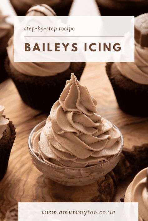 Baileys Hot Chocolate Cake Recipe, Baileys Icing Recipe, Baileys Buttercream Frosting, Baileys Cake Decoration, Baileys Cake Recipe, Cake With Blue Icing, Baileys Icing, Baileys Frosting Recipe, Baileys Ganache