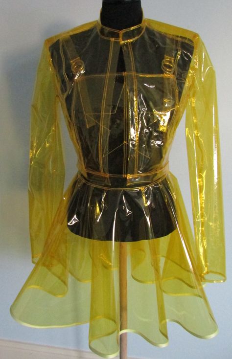 Transparent Jacket, Pvc Clothing, Plastic Skirt, Raincoat Fashion, Vinyl Dress, Pvc Jacket, Plastic Clothes, Vinyl Clothing, Dungaree Dress