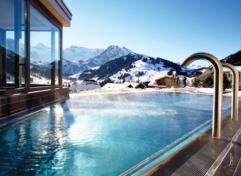 Swiss Alps Skiing, Winter Honeymoon, Alps Skiing, Adelboden, Ski Hotel, Switzerland Hotels, Best Pools, Thermal Pool, Infinity Pools