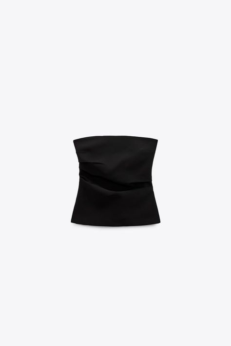 Zara Strapless Top, Cute Zara Tops, Zara Tops For Women, Zara Clothes Women, Zara Black Top, Zara Clothing, Zara Clothes, Zara Basic Top, Zara Summer