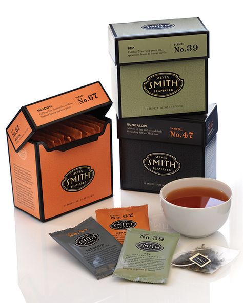 Smith Teamaker by Sandstrom   Love the color scheme Smith Teamaker, Tea Box Design, Steven Smith, Tea Package, Tea Packaging Design, Coffee Box, Cool Packaging, Tea Design, Food Box