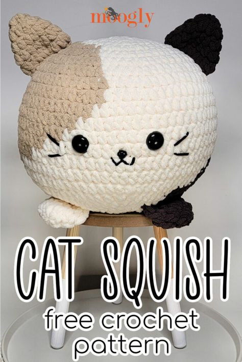 Gato Crochet, Crocheted Cat, Crochet Cat Pattern, Pola Amigurumi, Crochet Animals Free Patterns, Beginner Crochet Projects, Crochet Amigurumi Free Patterns, Trendy Crochet, Crochet Amigurumi Free