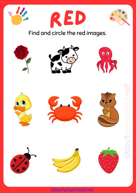 Color Red worksheets for Kindergarten Colour Worksheets Preschool, Colour Red Activities For Kids, Red Color Worksheets Preschool, Colours Worksheet For Kindergarten, Color Red Worksheets For Preschool, Colour Worksheet For Preschoolers, Red Worksheets For Preschool, Red Colour Activity For Preschool, Color Red Activities For Preschool