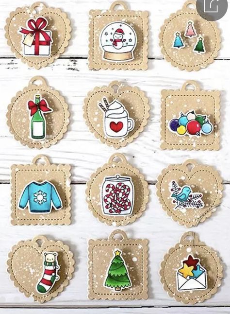 Xmas Gift Tags, Mama Elephant Cards, Mama Elephant Stamps, Tiny Tags, Embellishment Diy, Mama Elephant, Candy Cards, Handmade Tags, Christmas Gift Wrapping