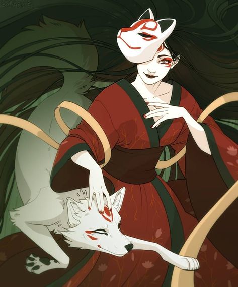 Inari Okami, Japanese Goddess, Japanese Mythology, Japanese Folklore, Fox Art, Japan Art, Creature Art, Fertility, Drawing Inspiration