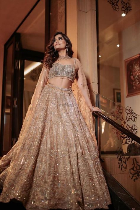 Kritika Khurana Wedding, Indian Engagement Outfit, Kritika Khurana, Engagement Dress For Bride, Wedding Reception Outfit, Engagement Lehenga, Reception Outfits, Engagement Gowns, Sangeet Outfit