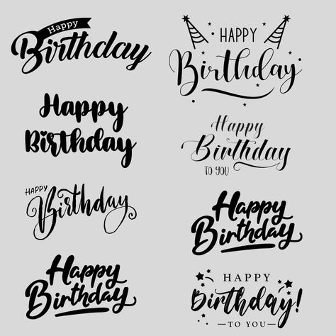 Happy Birthday How To Write, Fancy Happy Birthday Writing, Happy Birthday Calligraphy Aesthetic, How To Write Happy Birthday, Happy Birthday Writing Fonts, Happy Birthday In Different Fonts, Happy Birthday Words Fonts, Happy Birthday Whiteboard, Happy Birthday Wishes Png