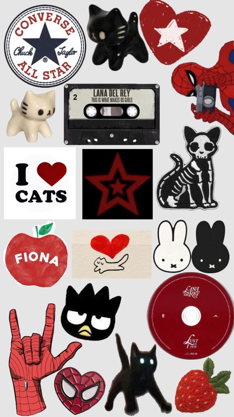 Black, white and red sticker sheet😱🤯 Phone Cover Stickers, Spiderman Stickers, Y2k Stickers, Printable Sticker Sheets, Printable Collage Sheet, Black And White Stickers, Scrapbook Printing, Iphone Case Stickers, Scrapbook Stickers Printable