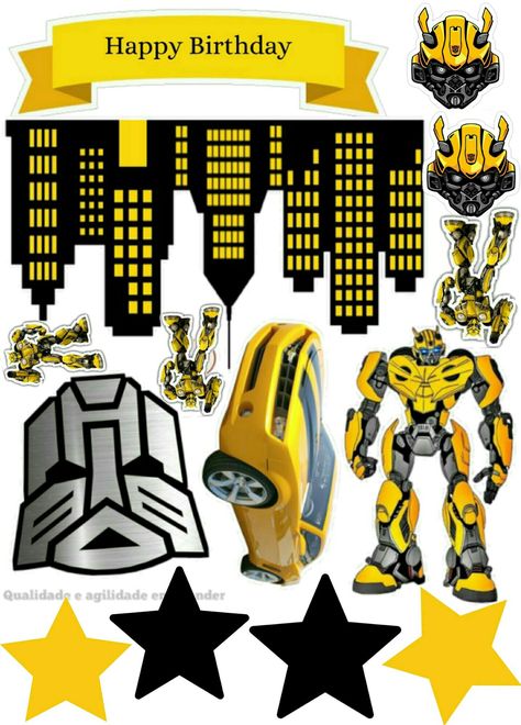 Bumble Bee Cake Topper Printable, Bumblebee Cake Topper Printable, Transformers Cake Topper Printable, Megatron Costume, Transformers Birthday Decorations, Transformers Cake Topper, Bumble Bee Transformer Cake, Bumble Bee Cake Topper, Avengers Cake Design