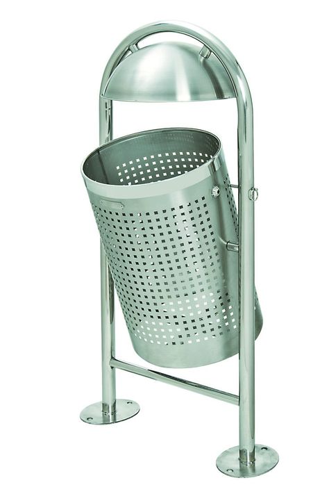 Park Trash Can, Trash Can Design, Bin Design, Street Trash, Metal Bins, Metal Trash Cans, Facilities Management, Litter Bin, Retail Park