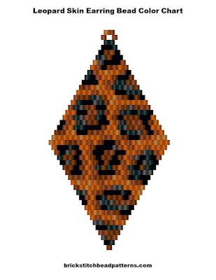 Free Leopard Skin Earring Brick Stitch Bead Pattern Color Chart Beaded Brick Stitch Earrings, Beading Patterns Free Native American, Jj Bracelet, Stitch Bead Pattern, Native American Beadwork Earrings, Brick Stitch Pattern Earring, Leopard Jewelry, Seed Bead Patterns Free, Jewelry Making Books