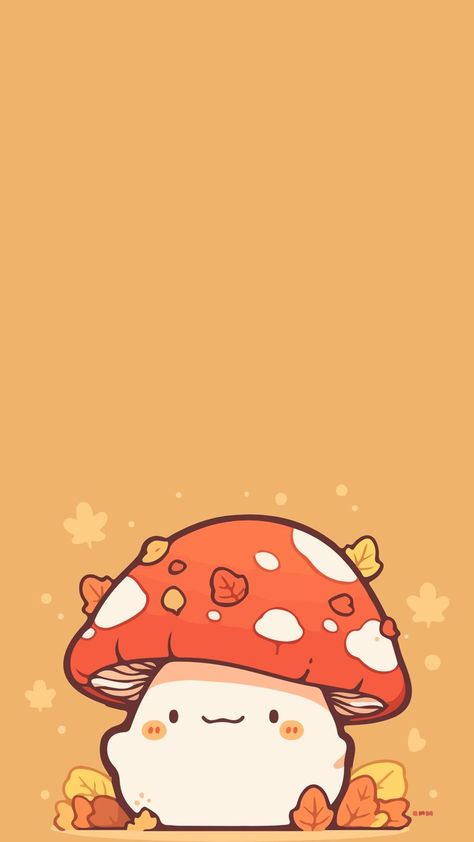 Fall Wallpaper Drawing, Mushroom Backgrounds, Cute Mushroom Wallpaper, Mushrooms Illustration, Cute Phone Wallpaper, Halloween Wallpaper Iphone Backgrounds, Iphone Wallpaper Cat, Mushroom Wallpaper, Piece Of Advice