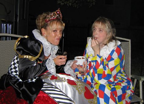 The Queen and her jester | The Queen of Hearts may be cruel … | Flickr Jester And Princess, Royal Costumes, Jester King, Royal Costume, Jester Costume, The Jester, The Queen Of Hearts, Queen Costume, A Clown